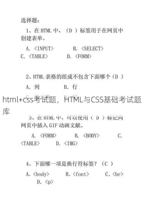 html+css考试题