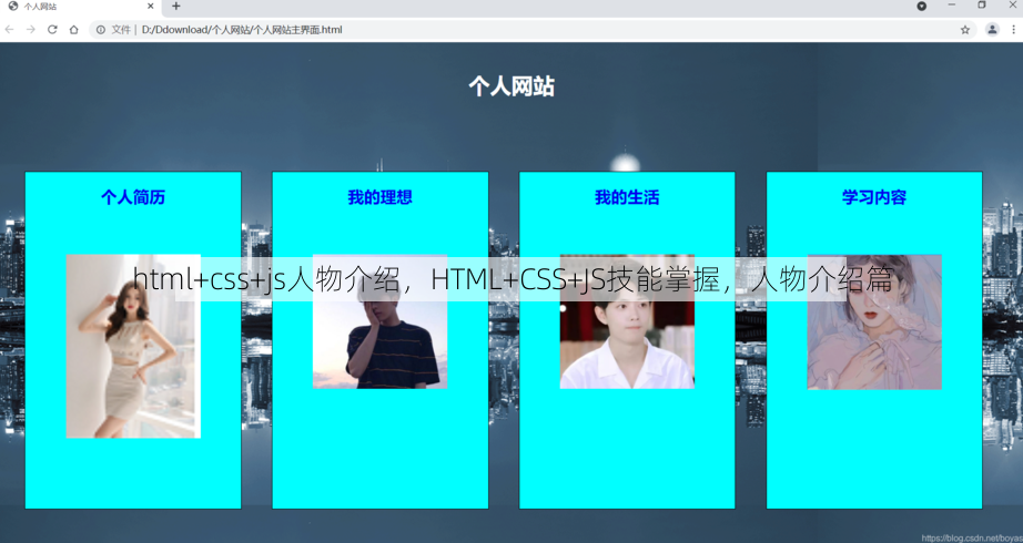 html+css+js人物介绍