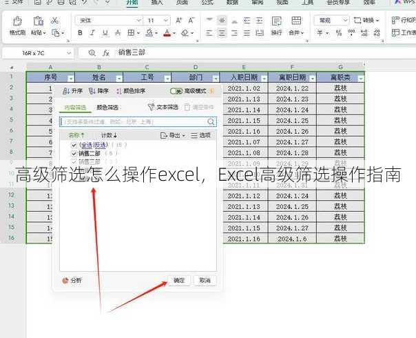 高级筛选怎么操作excel，Excel高级筛选操作指南