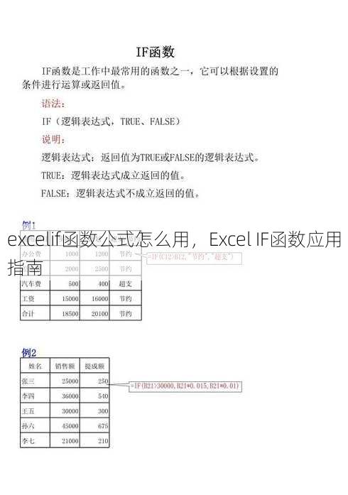 excelif函数公式怎么用