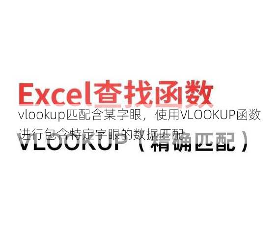 vlookup匹配含某字眼，使用VLOOKUP函数进行包含特定字眼的数据匹配
