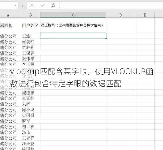 vlookup匹配含某字眼