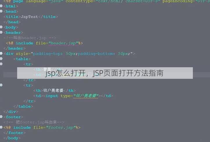 jsp怎么打开，JSP页面打开方法指南