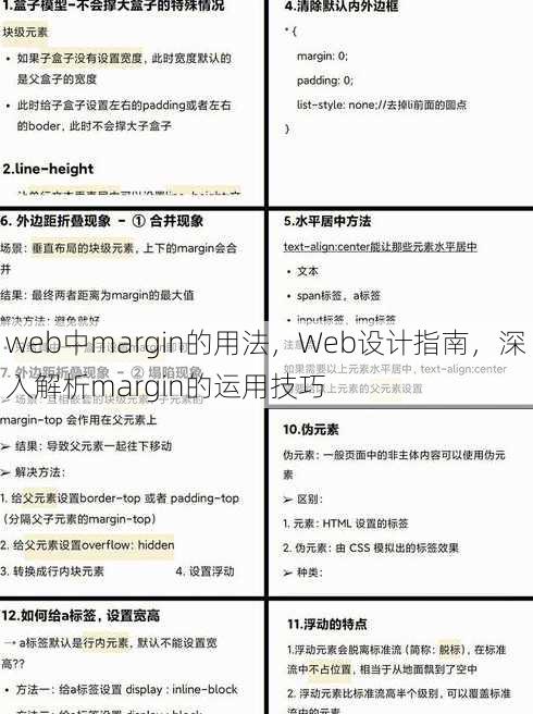 web中margin的用法，Web设计指南，深入解析margin的运用技巧
