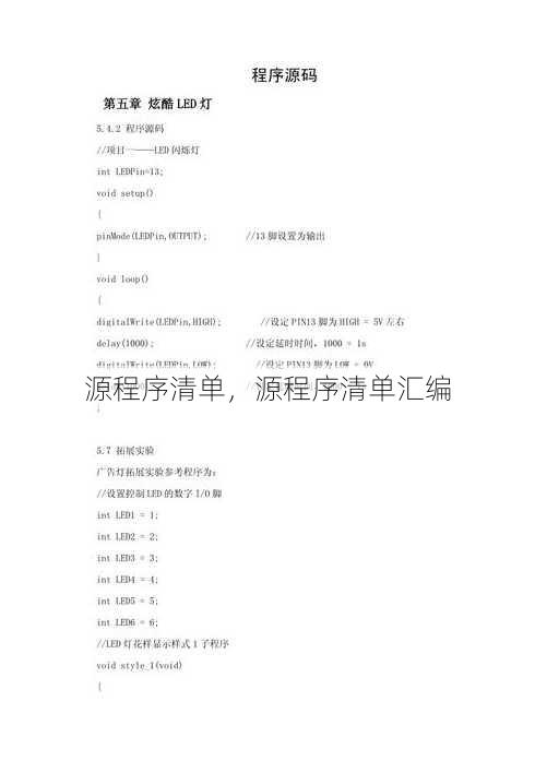源程序清单
