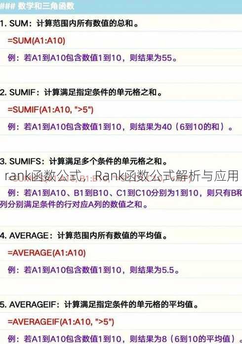 rank函数公式