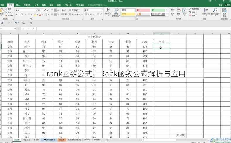 rank函数公式，Rank函数公式解析与应用