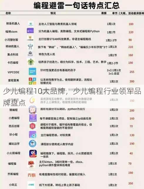 少儿编程10大品牌，少儿编程行业领军品牌盘点