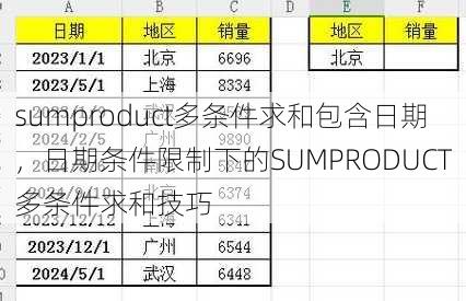 sumproduct多条件求和包含日期，日期条件限制下的SUMPRODUCT多条件求和技巧